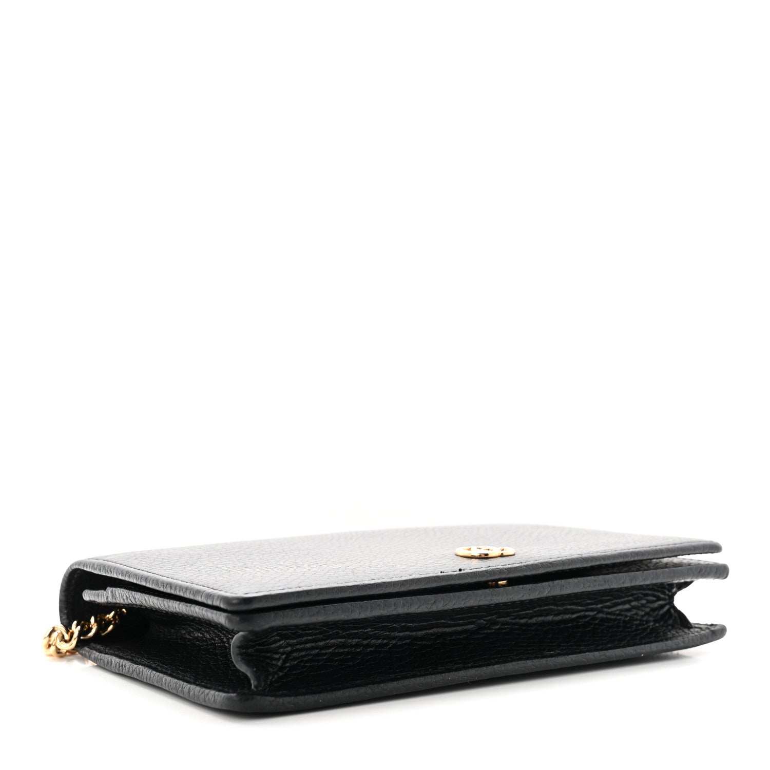 Calfskin Mini GG Marmont Chain Wallet Black