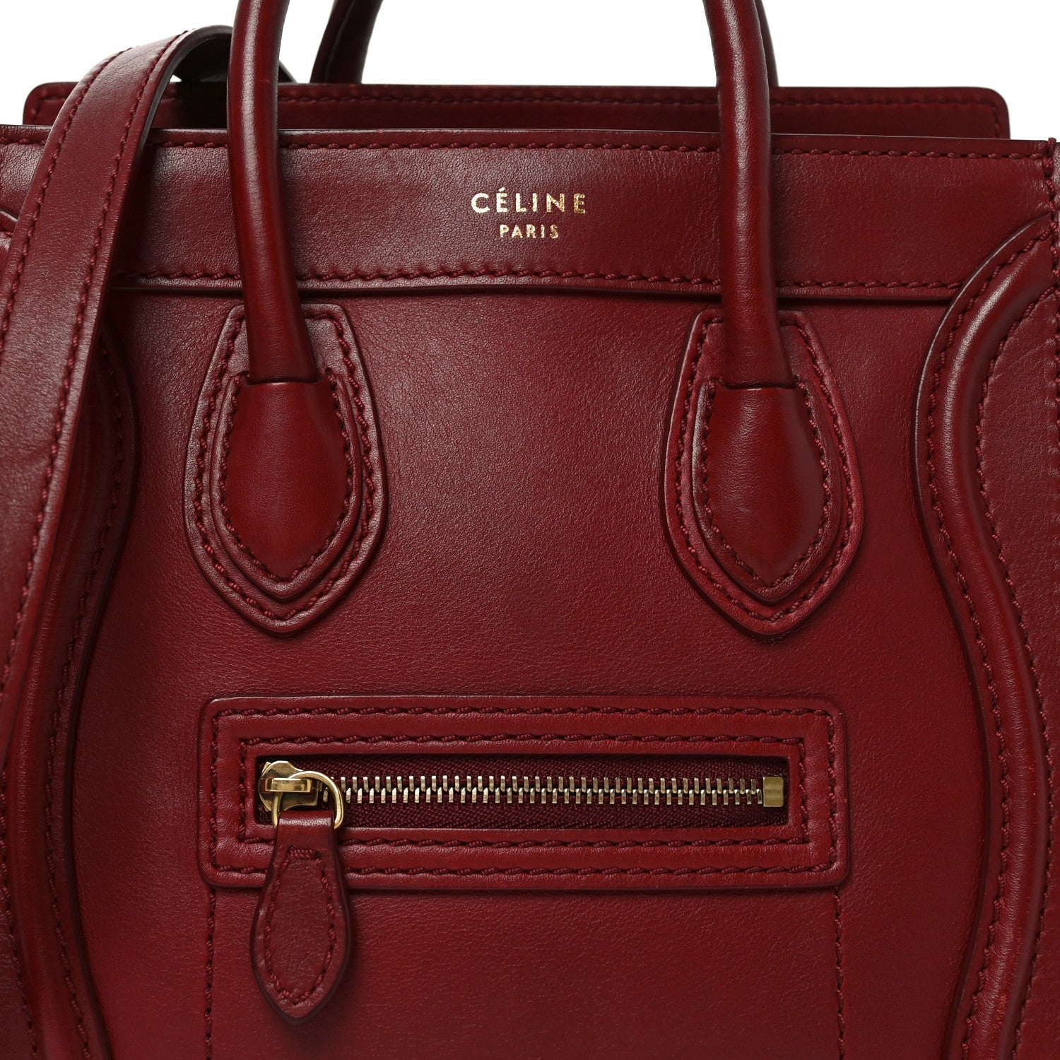 Smooth Calfskin Nano Luggage Burgundy