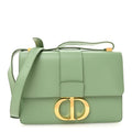 Smooth Calfskin 30 Montaigne Flap Bag Mint Green