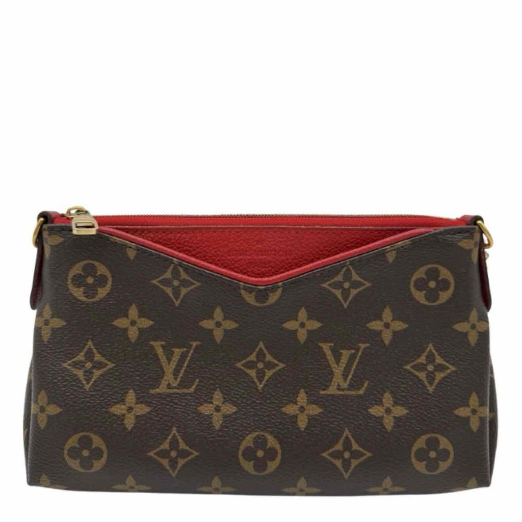 LOUIS VUITTON Monogram Canvas Pallas Clutch Brown Crossbody