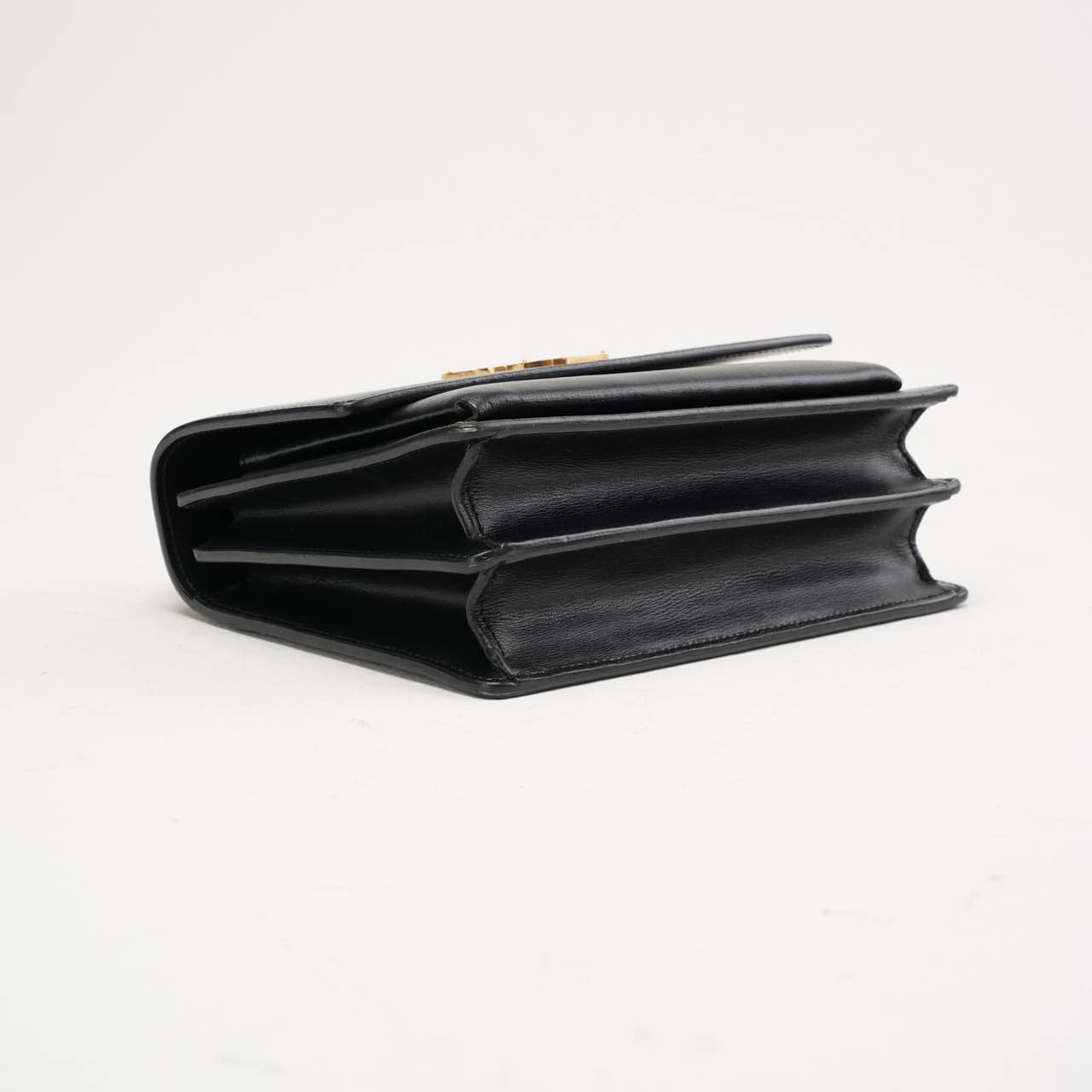 Saint Laurent Medium Monogram Sunset Calfskin Black 2018