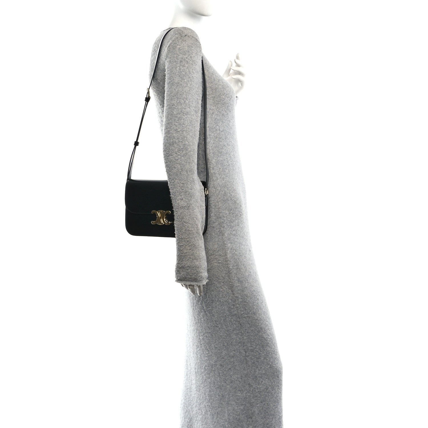 Shiny Calfskin Medium Triomphe Black