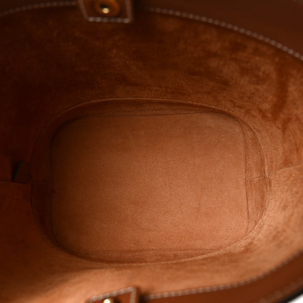 Smooth Calfskin Small Cuir Triomphe Bucket Bag Tan