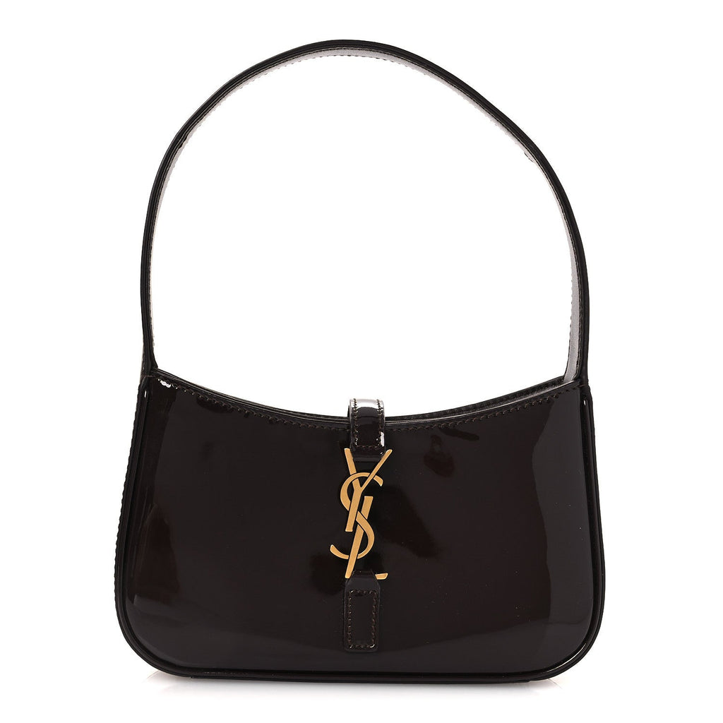 Patent Calfskin Le 5 A 7 Mini Hobo Spicy Chocolate