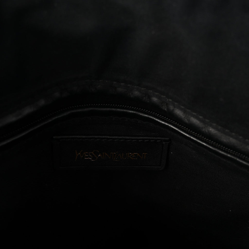 Calfskin Snakeskin Oversized Muse Satchel Black Beige