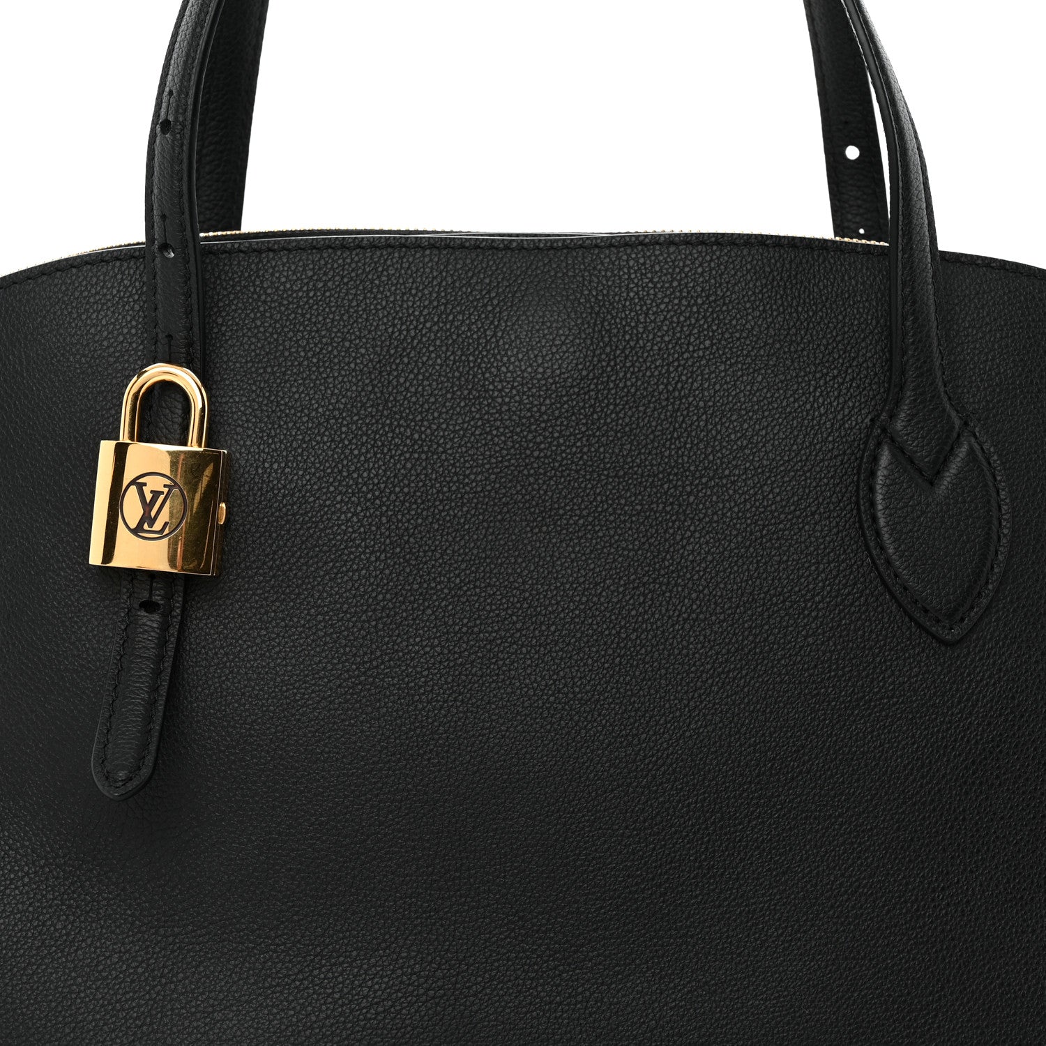 Grained Calfskin Low Key Duffle Tote Black