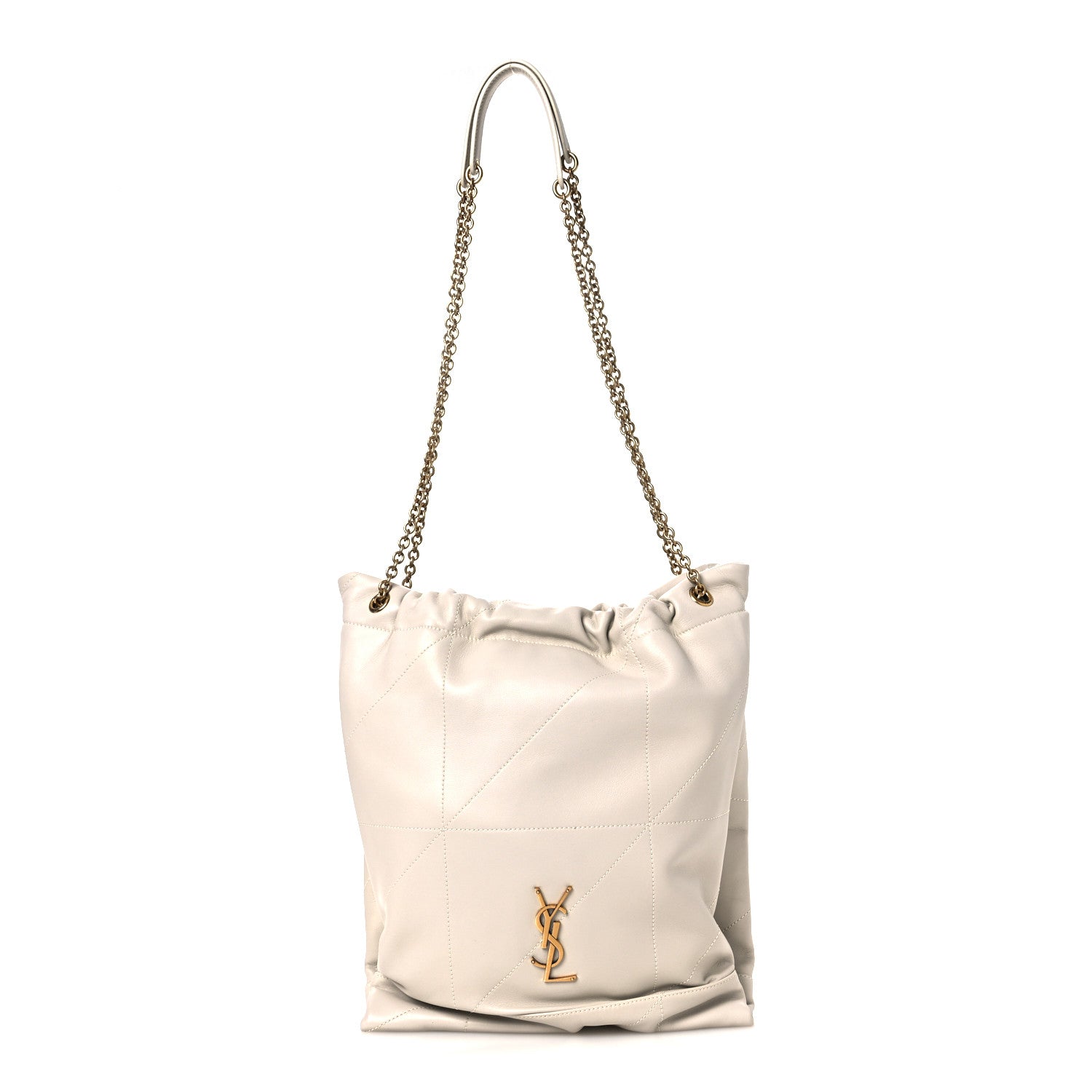 Lambskin Matelasse Monogram Medium Jamie 4.3 Pochon Blanc Vintage