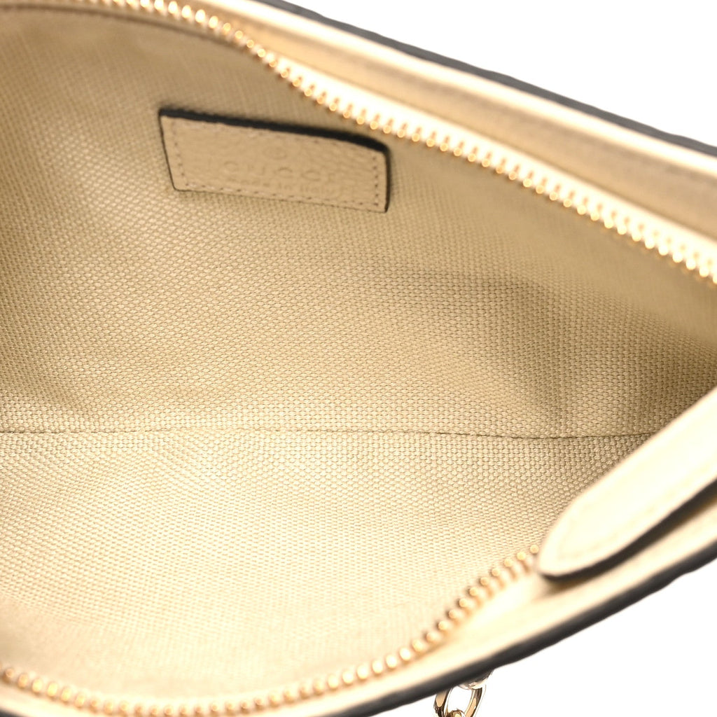 GG Grainy Calfskin Emblem Super Mini Shoulder Bag Ivory