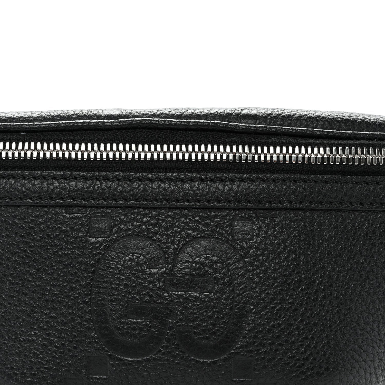 Piuma Calfskin Jumbo GG Embossed Small Belt Bag Black