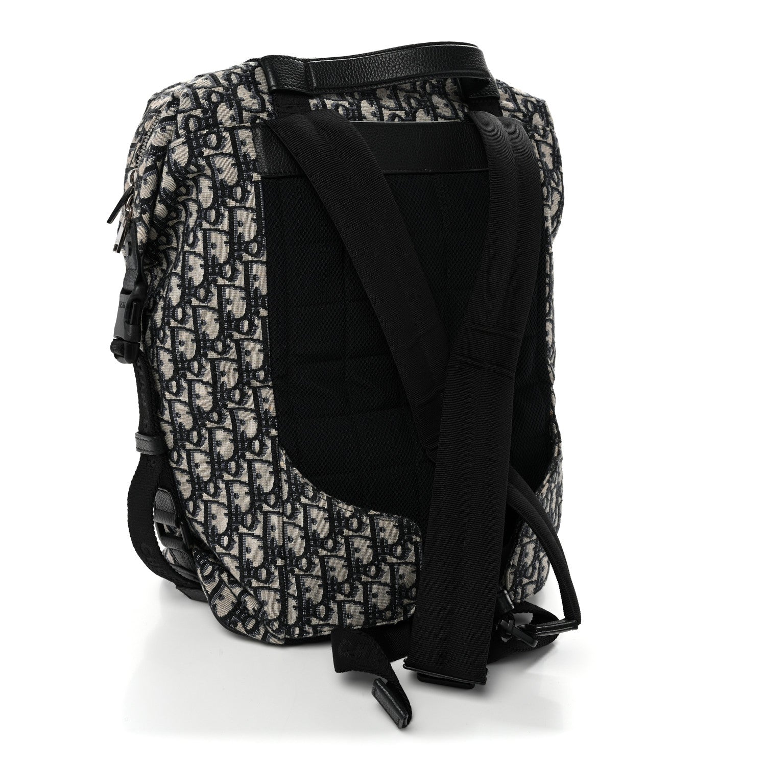 Oblique Calfskin Safari Backpack Navy Blue
