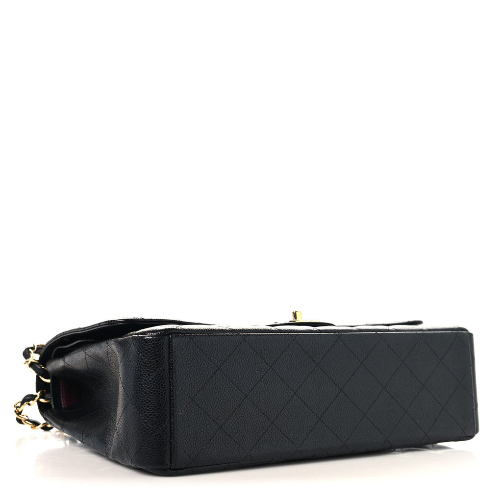 Caviar Quilted Maxi Double Flap Black