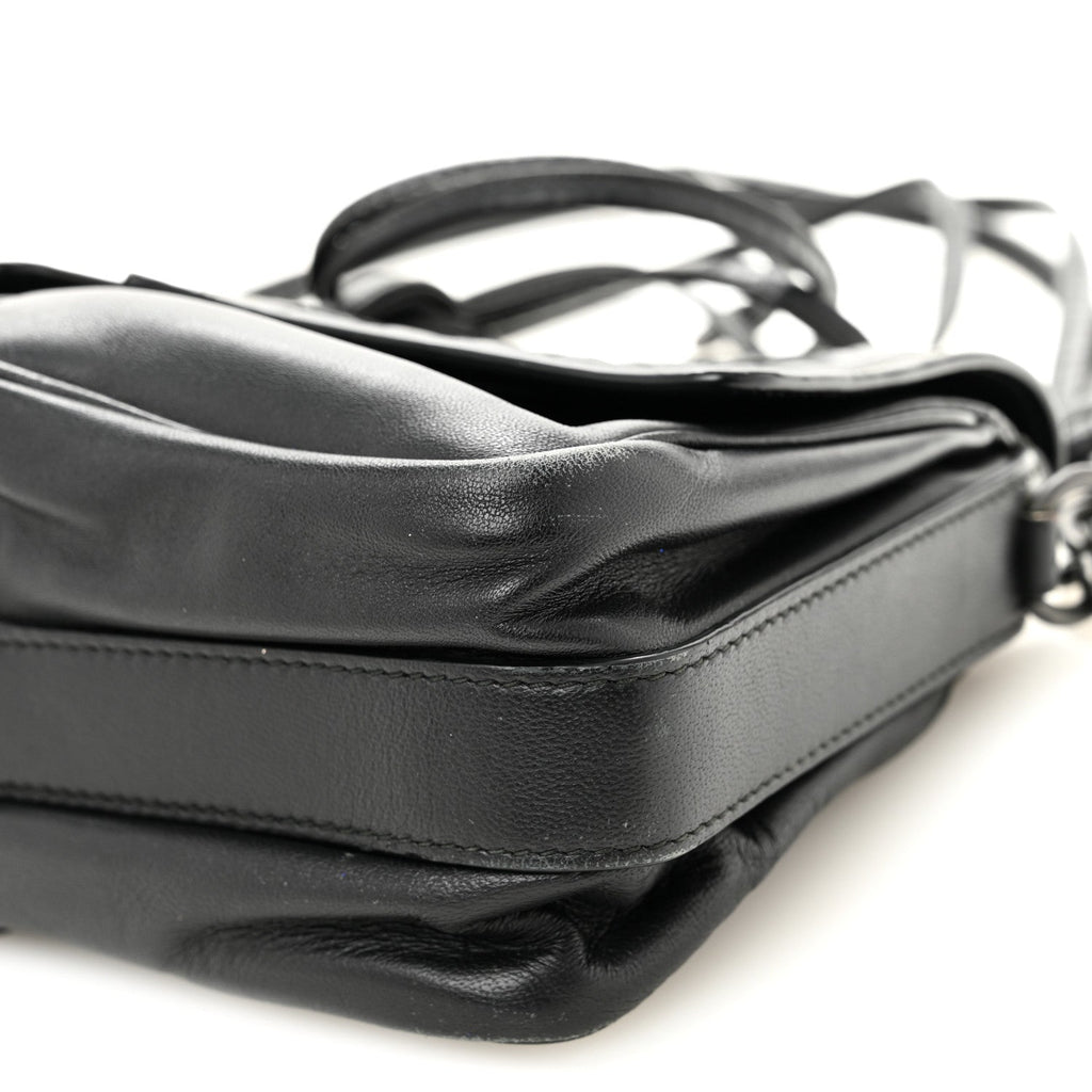 Nappa Intrecciato Small Double Pocket Flap Black