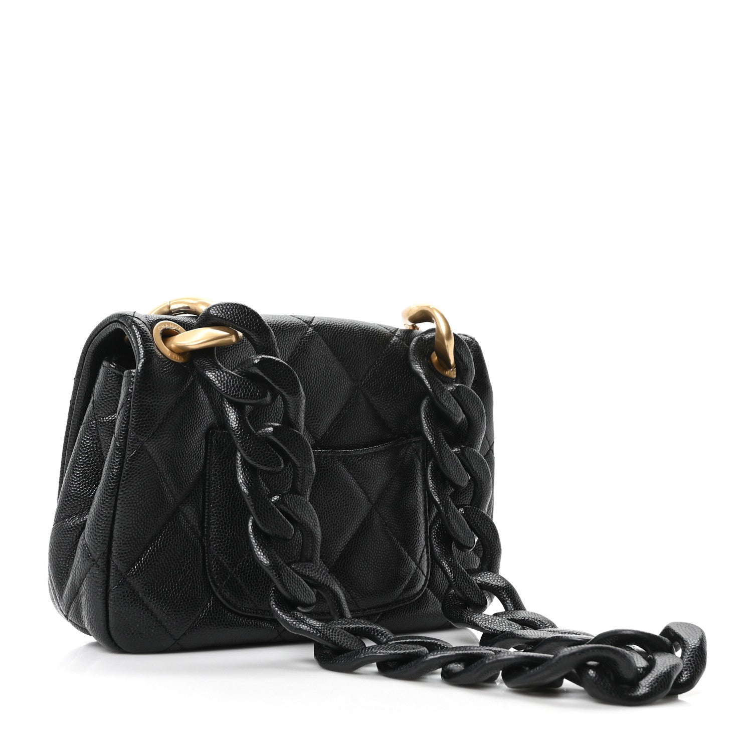 Caviar Quilted Funky Match Mini Flap Black