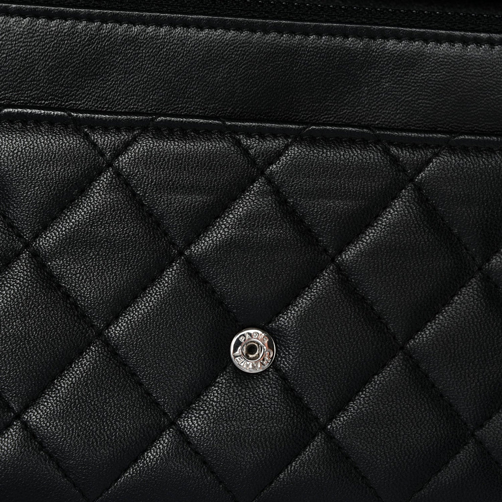 Lambskin Quilted Boy Wallet On Chain WOC Black