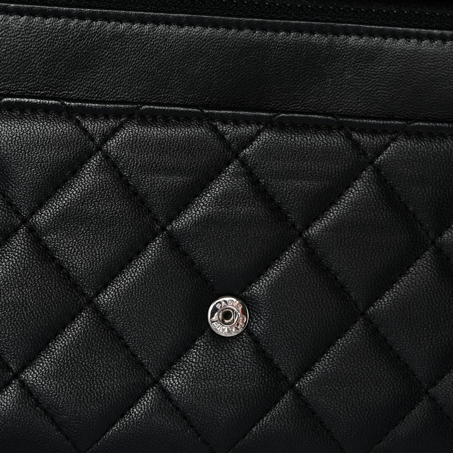 Lambskin Quilted Boy Wallet On Chain WOC Black