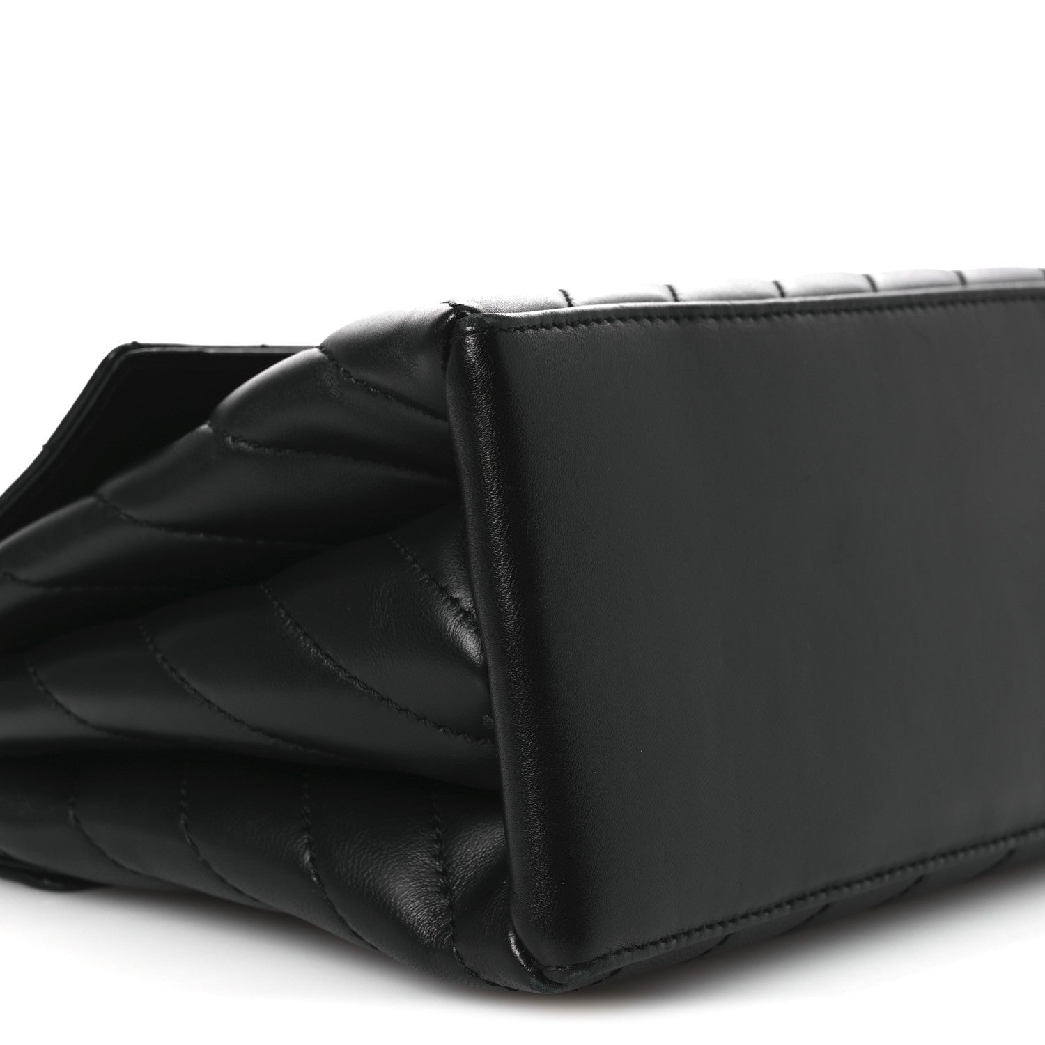 Calfskin Diagonal Quilted Jackhammer 24 Shoulder Bag Black