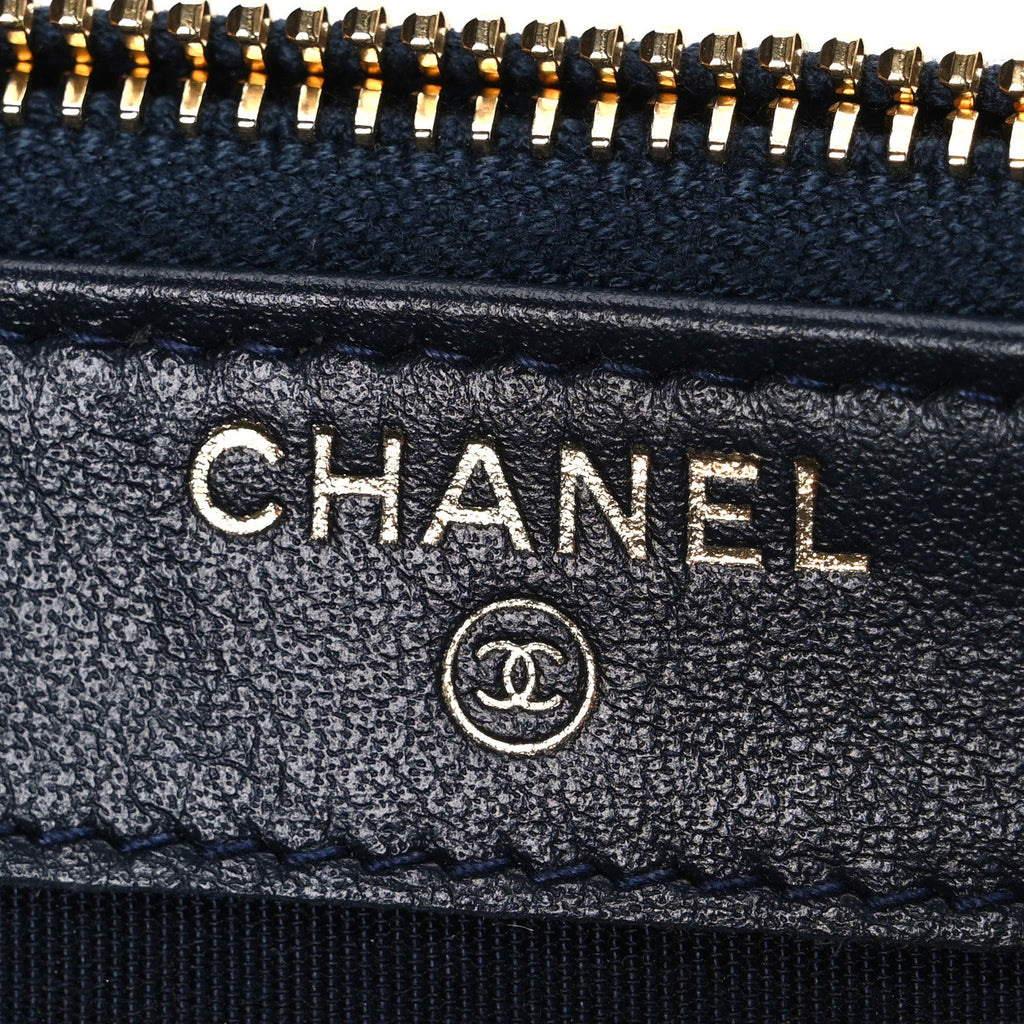 Canvas Small Deauville Clutch With Chain Navy