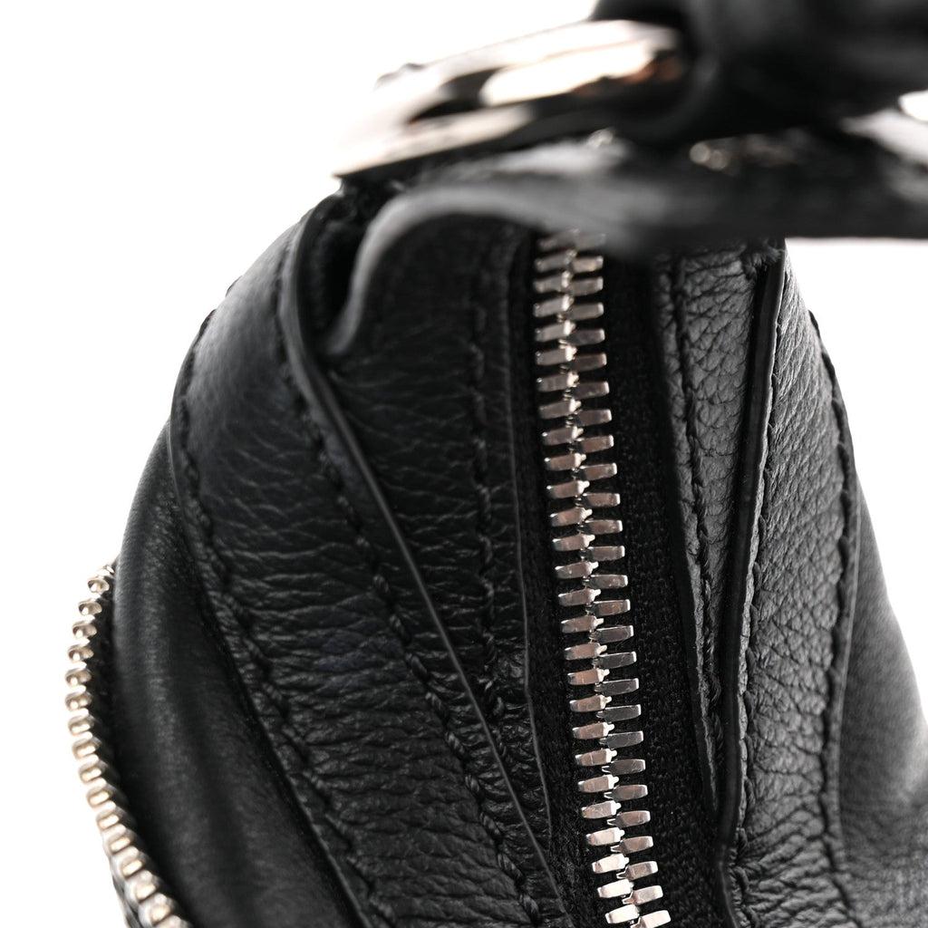 Calfskin Small Repeat Zip Hobo Black