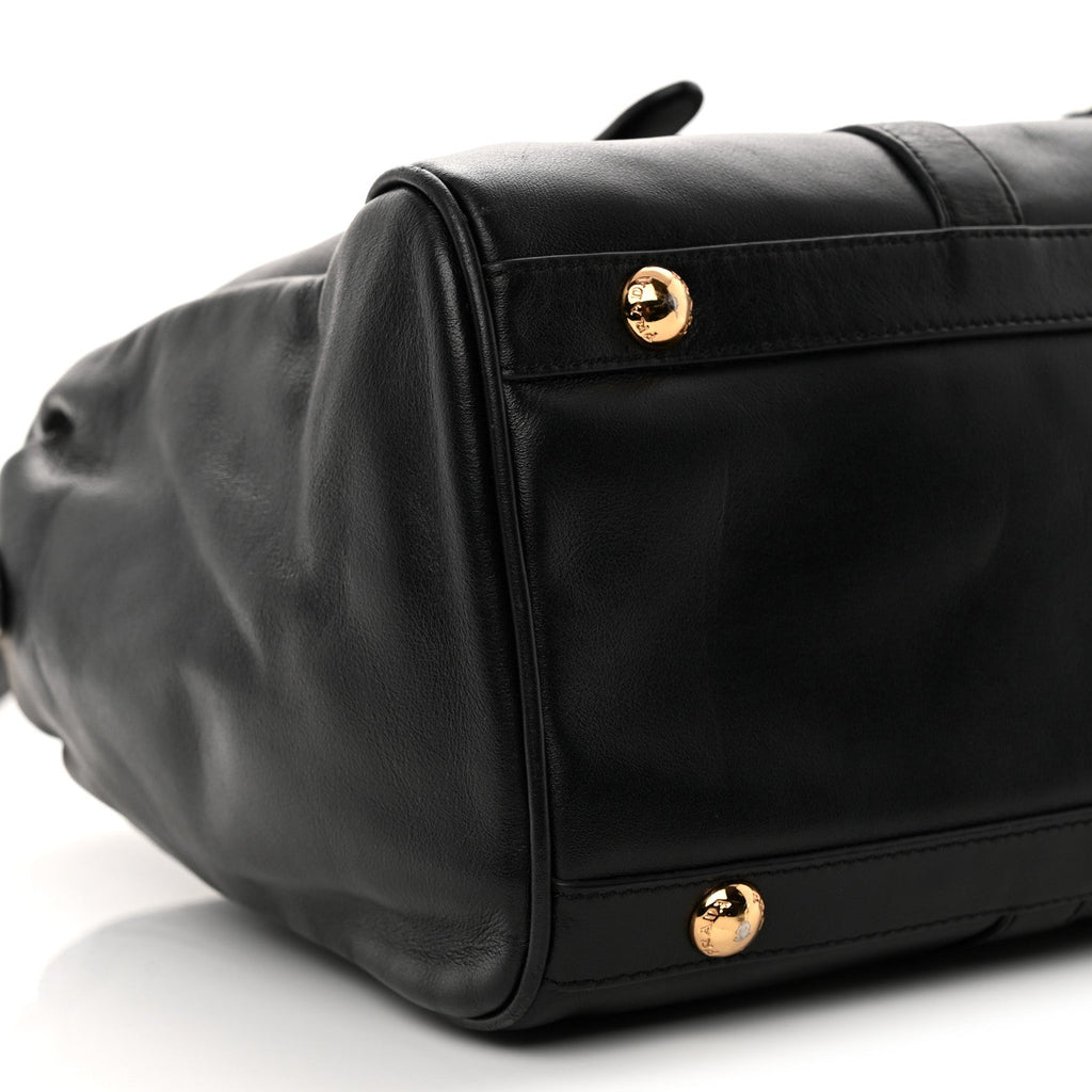 Soft Calfskin Shopping Satchel Black
