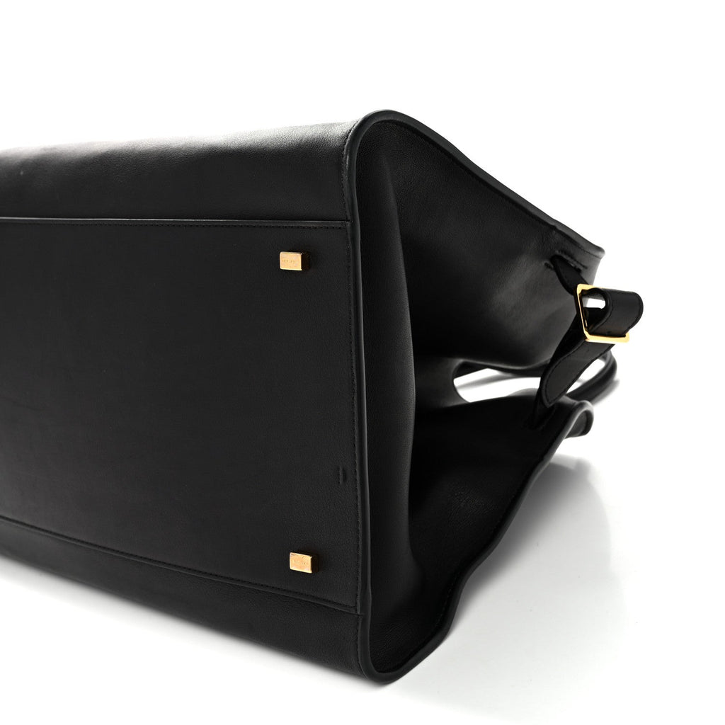 Polished Saddle Calfskin Soft Margaux 15 Black