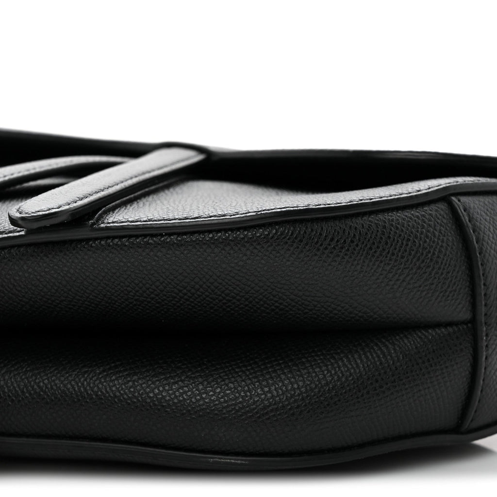 Grained Calfskin Saddle Bag Black