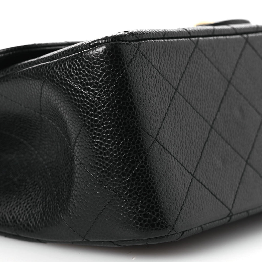 Caviar Quilted Jumbo Double Flap Black