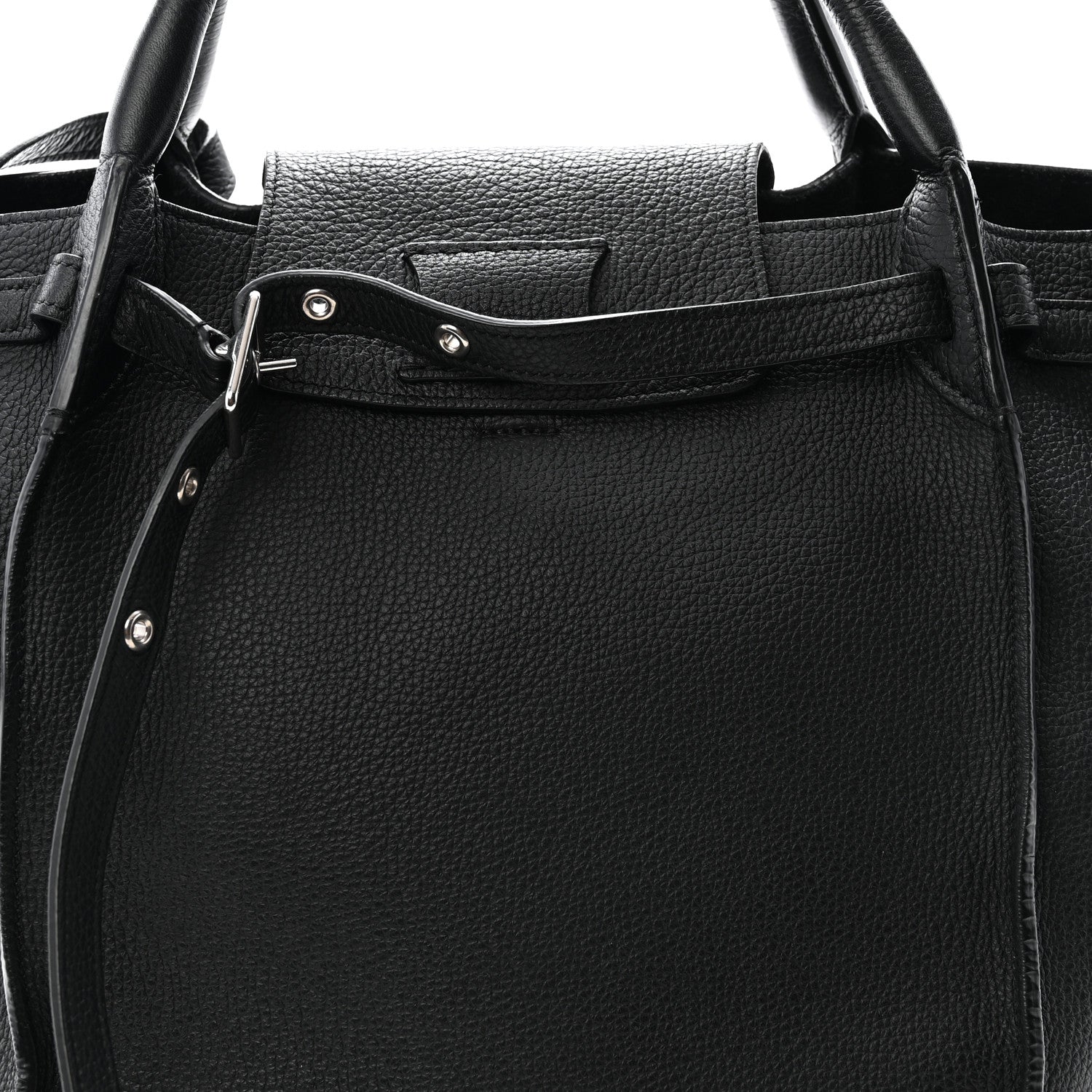 Supple Grained Calfskin Small Big Bag Black