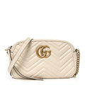 Calfskin Matelasse Small GG Marmont Chain Shoulder Bag White