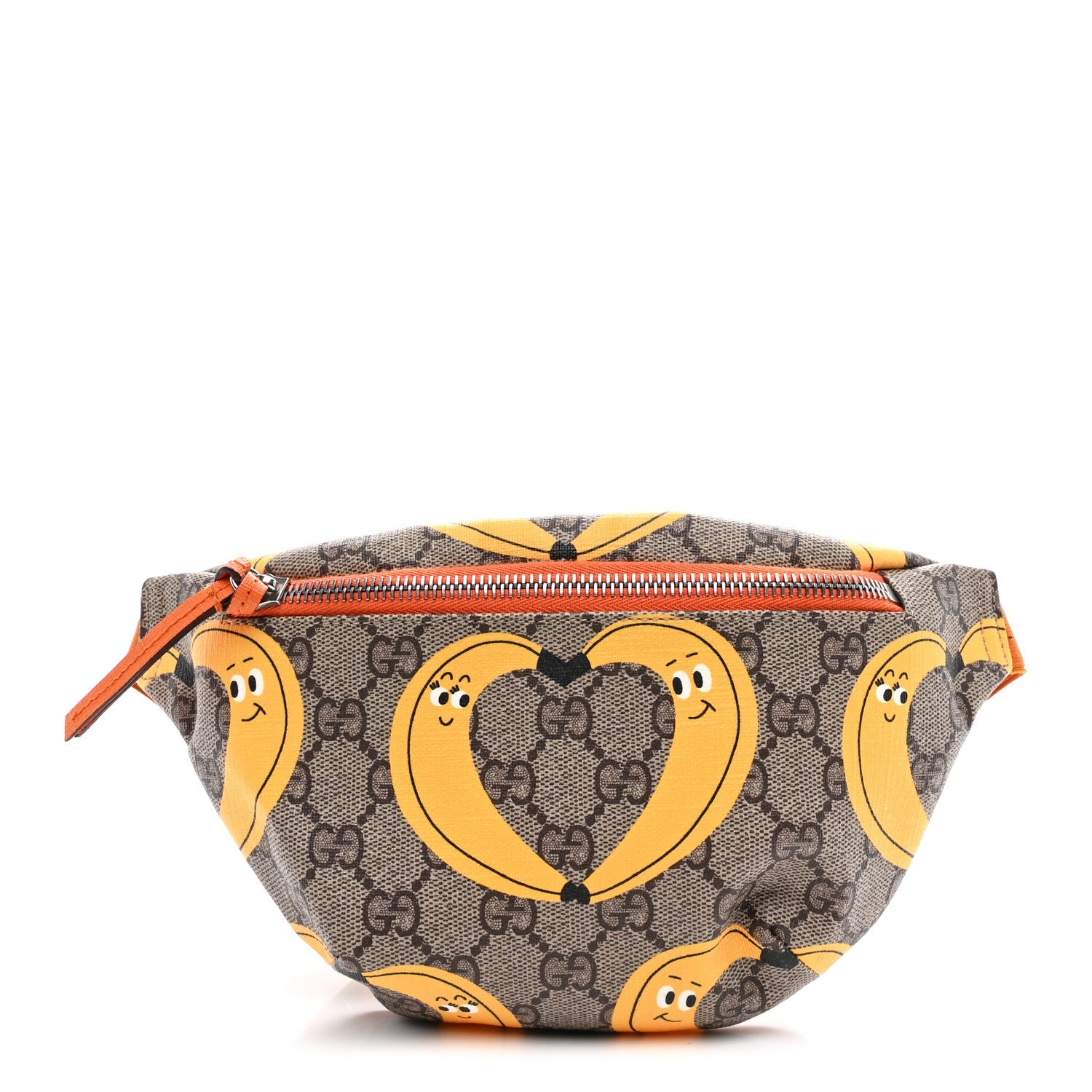 GG Supreme Monogram Banana Childrens Belt Bag Beige Ebony Multicolor Carrot Orange