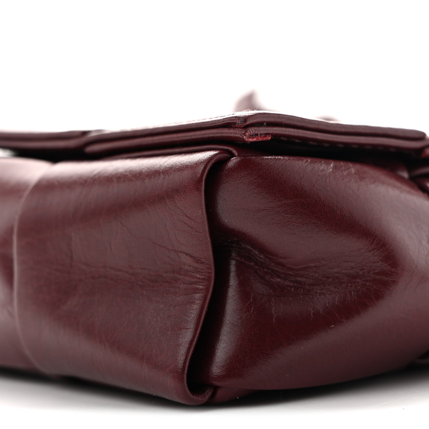Paper Calfskin Maxi Intreccio Extra Mini Cassette Crossbody Bag Burgundy