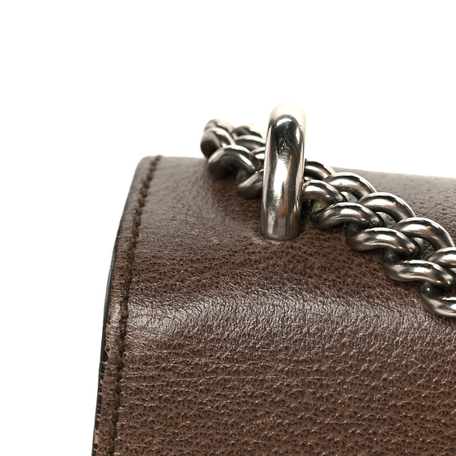 Textured Calfskin Web Medium Dionysus Shoulder Bag New Acero