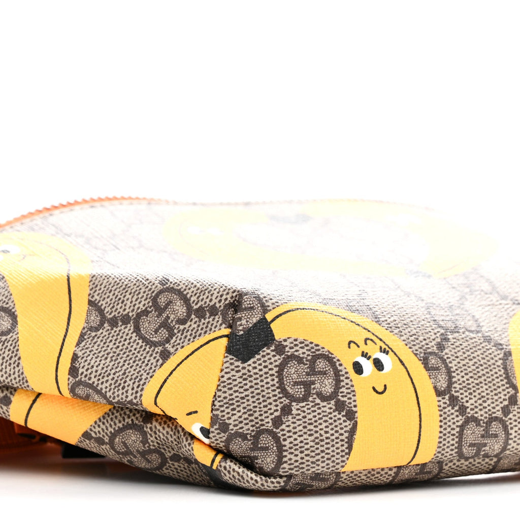 GG Supreme Monogram Banana Childrens Belt Bag Beige Ebony Multicolor Carrot Orange