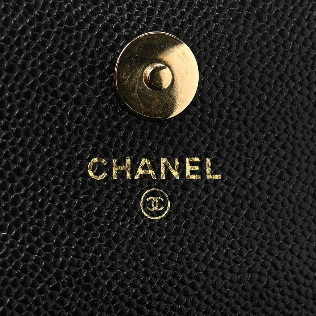 Caviar Quilted Business Affinity Clutch With Chain Black