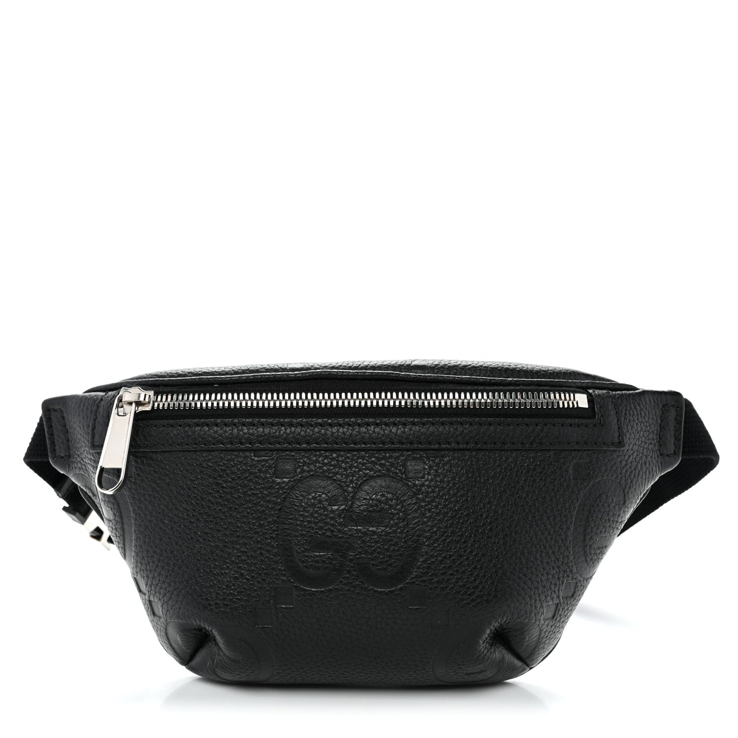 Piuma Calfskin Jumbo GG Embossed Small Belt Bag Black