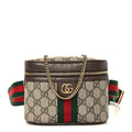 GG Supreme Monogram Textured Dollar Calfskin Web Ophidia Belt Bag 110 44 Beige Ebony New Acero