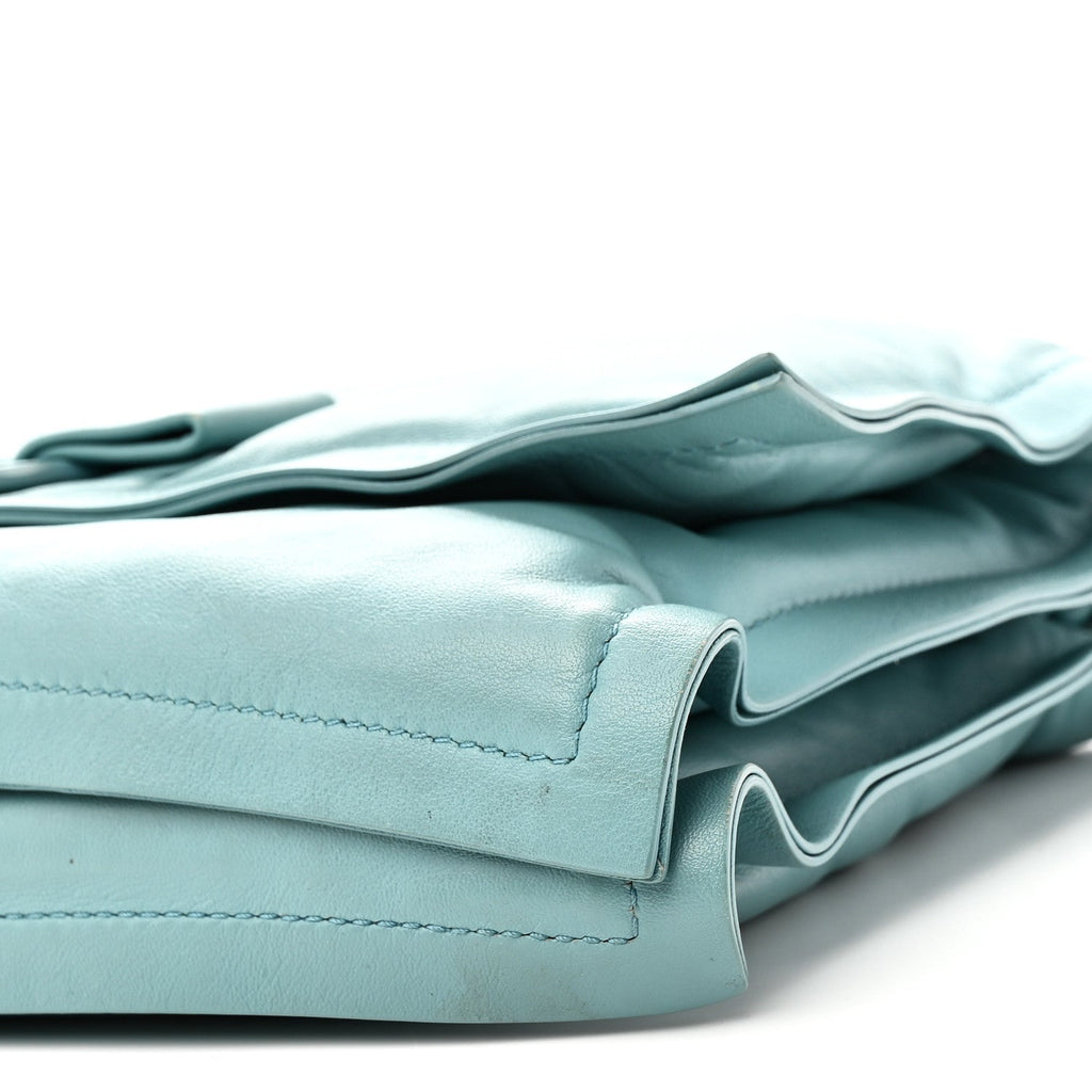 Calfskin Small Viva Bow Shoulder Bag Tyrone Turquoise