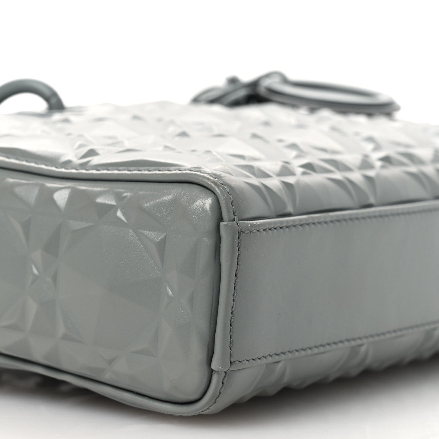 Calfskin Cannage Diamond Medium Lady D-Joy Grey