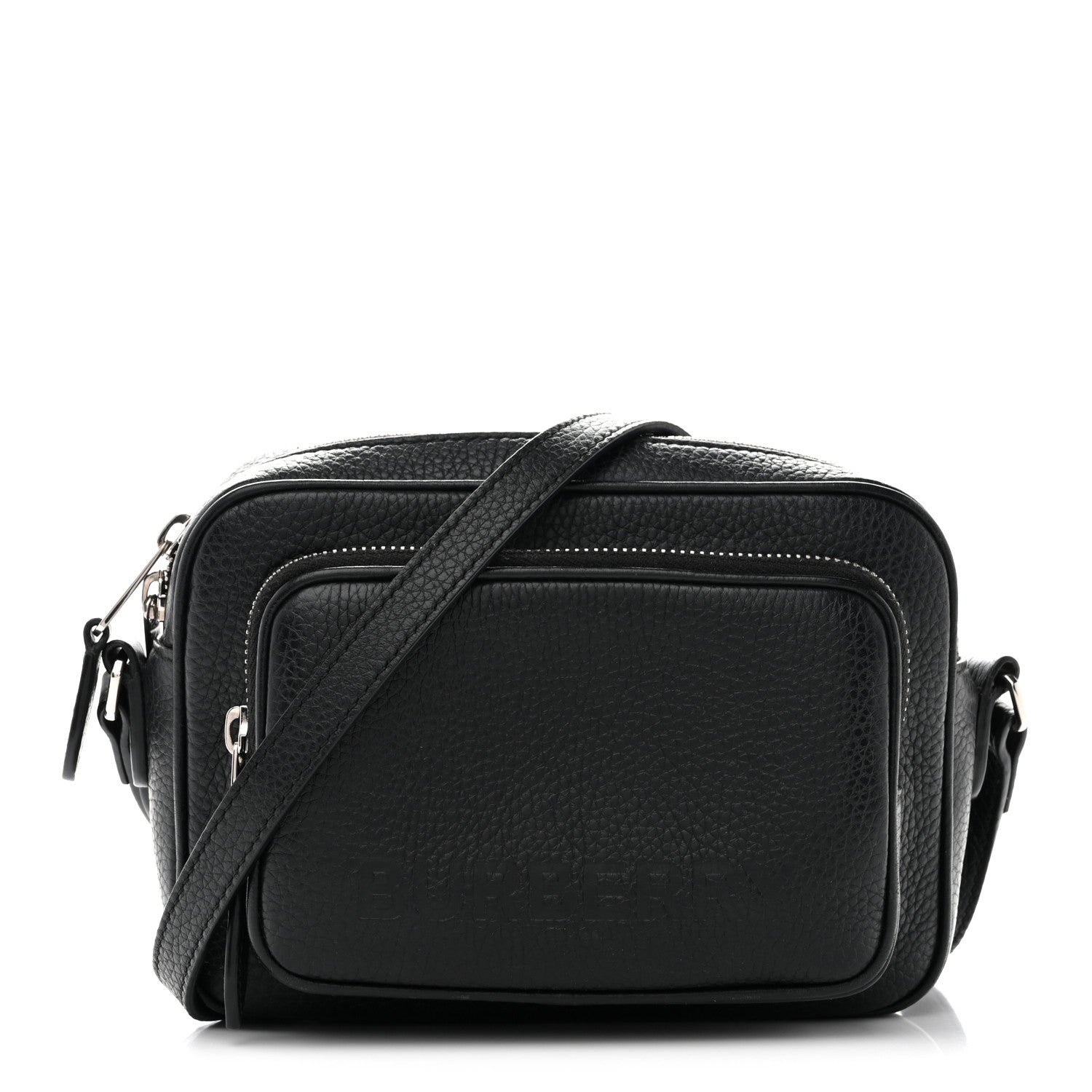 Grained Calfskin Small Camera Bag Black