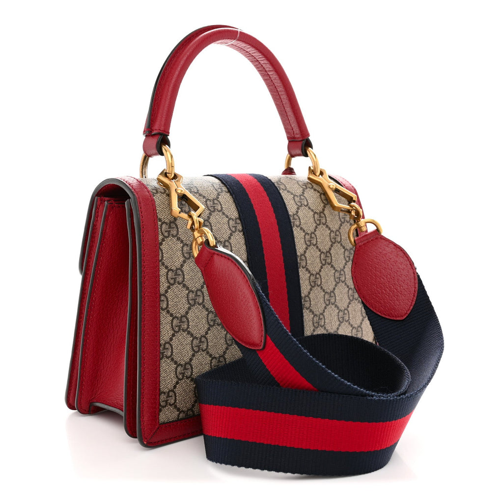GG Supreme Monogram Small Queen Margaret Top Handle Bag Red