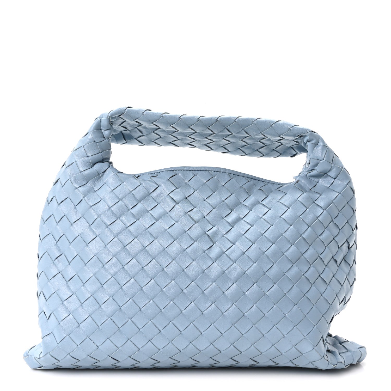 Calfskin Intrecciato Small Hop Ice