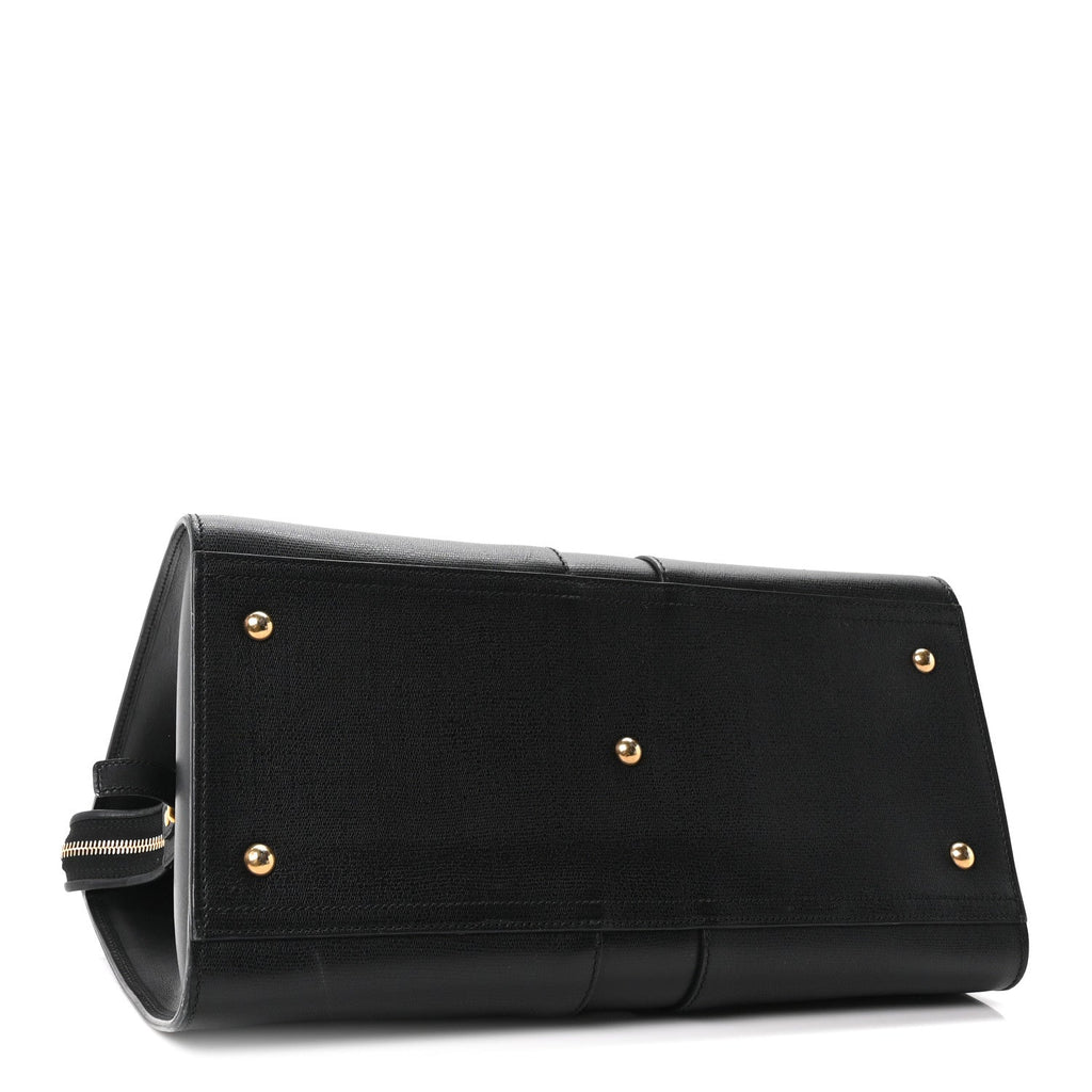 Textured Calfskin Medium Cabas ChYc Black