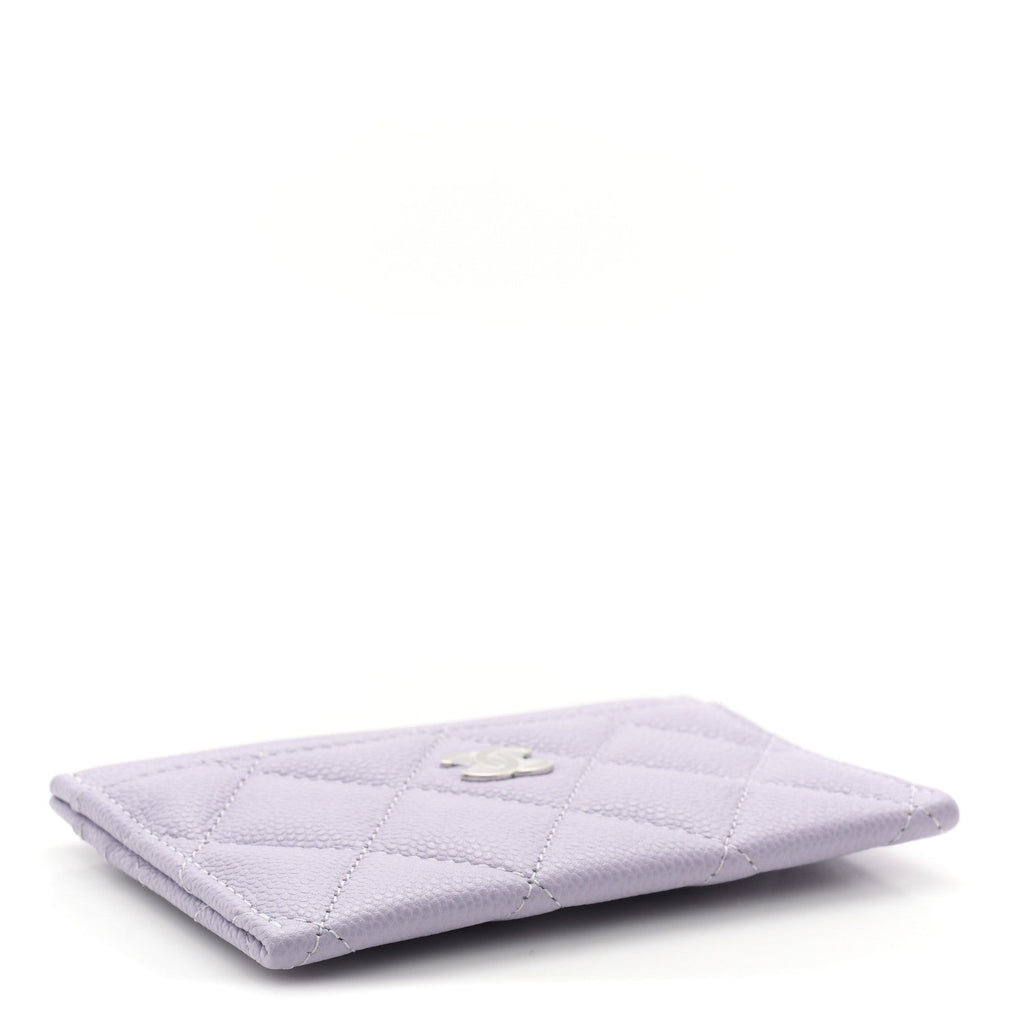 Caviar Quilted Card Holder Light Purple