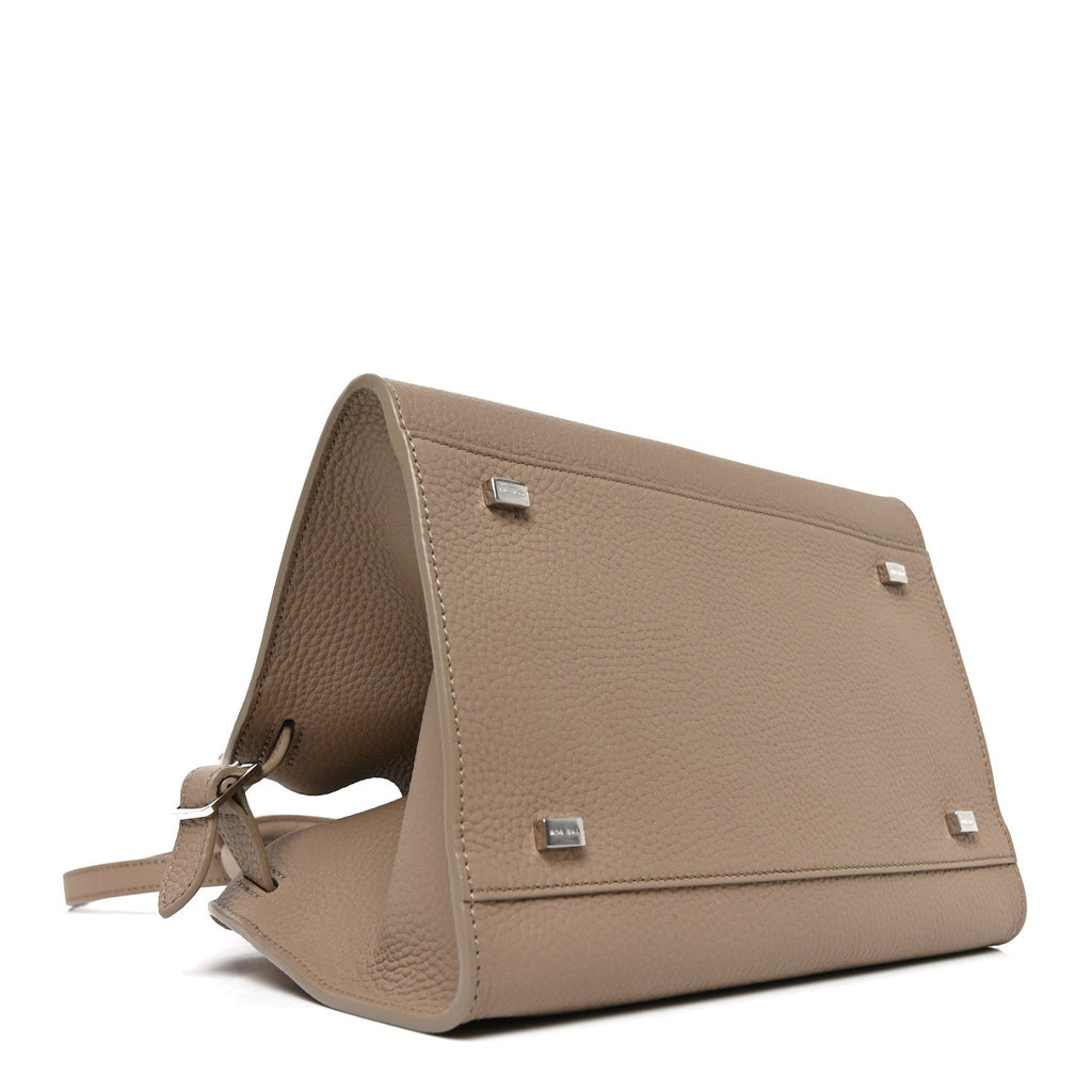 Grained Calfskin Soft Margaux 10 Bag Dark Taupe