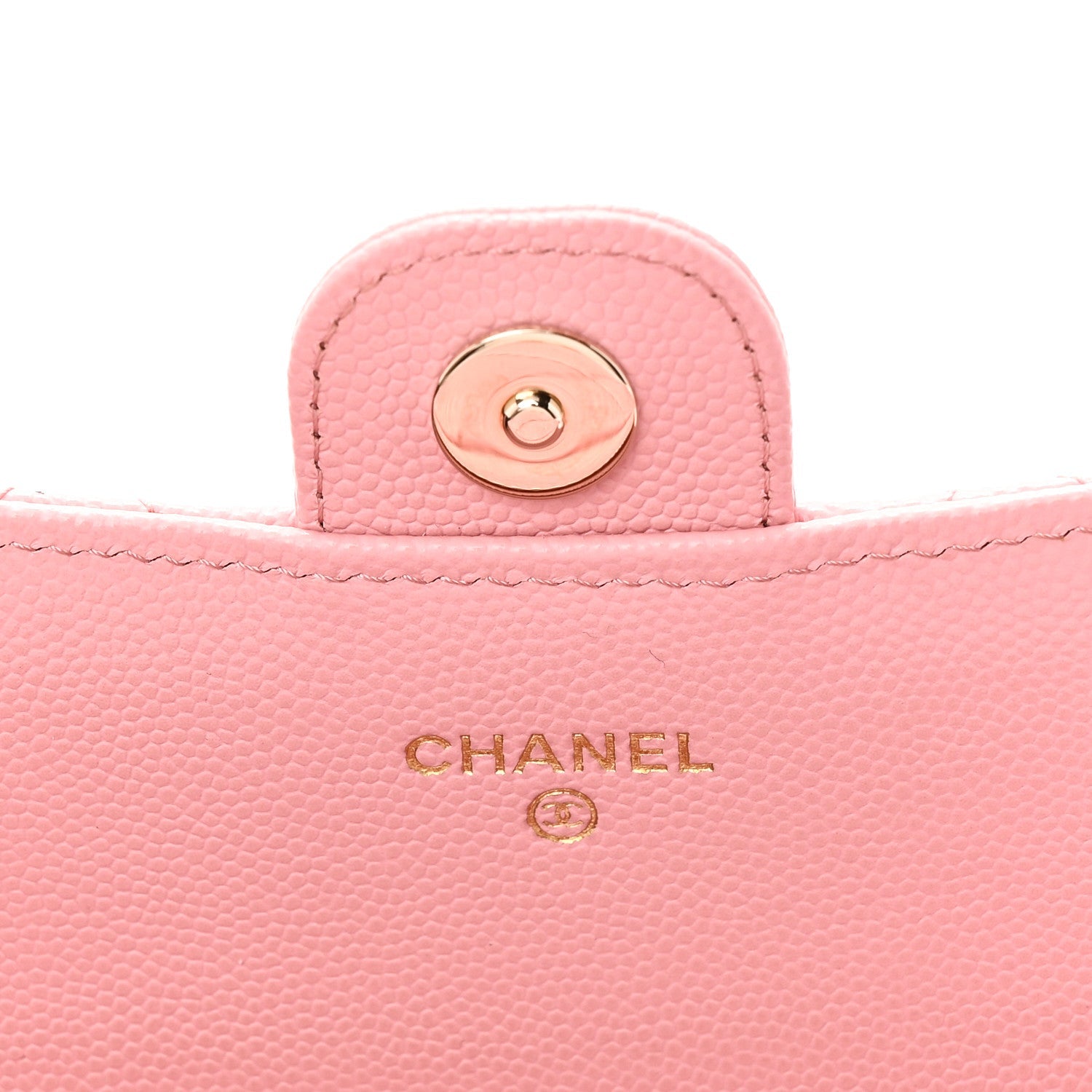 Caviar Quilted Phone Holder Wallet on Removable Chain Pink