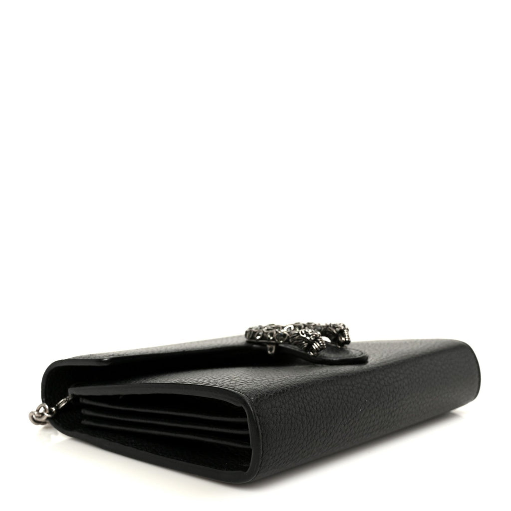 Calfskin Mini Dionysus Chain Wallet Black