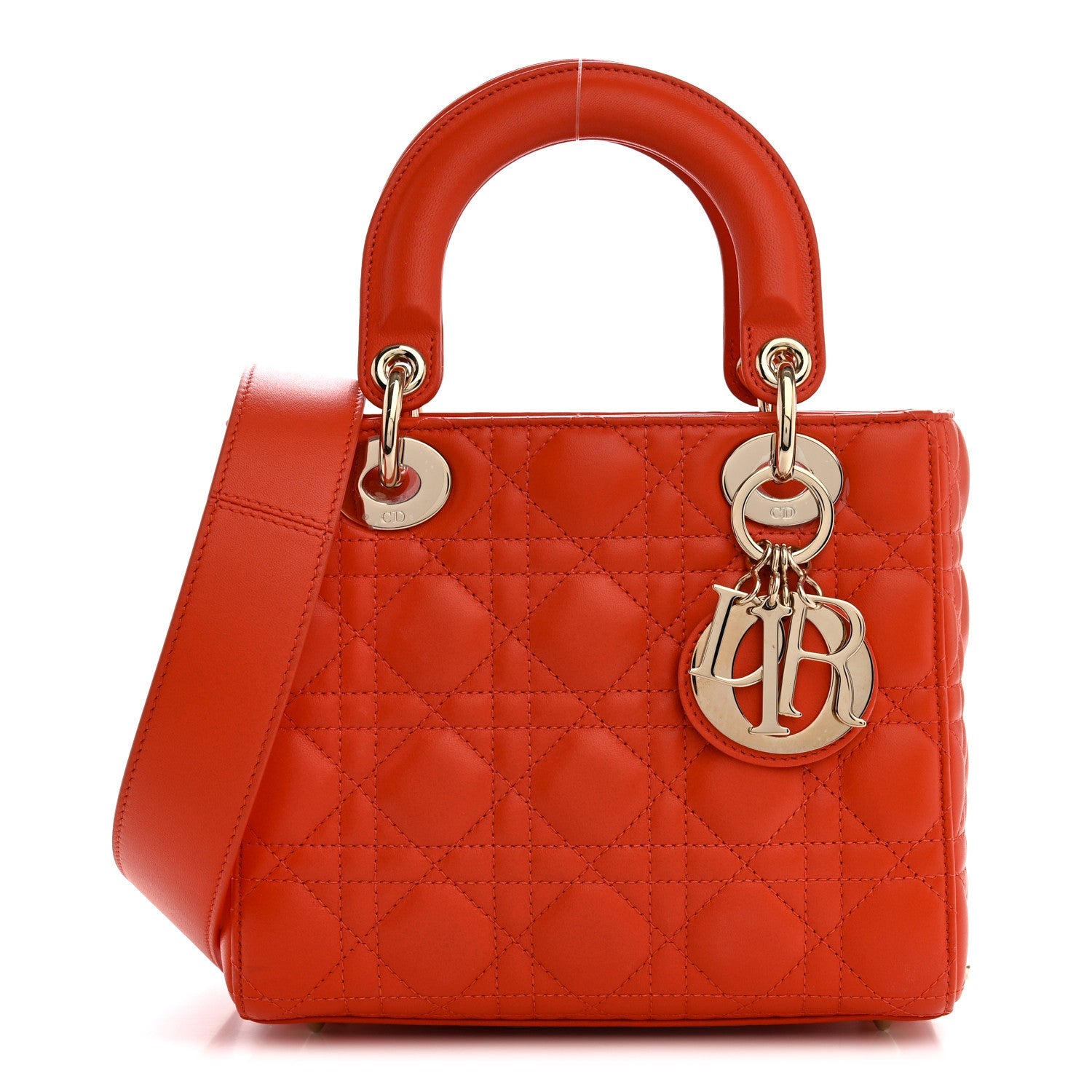 Lambskin Cannage Small My ABCDior Lady Dior Orange