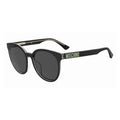 Moschino Sunglasses Round Full Rim, Black/Transparent Frame and Grey Lens MOS151/F/S07C5IR