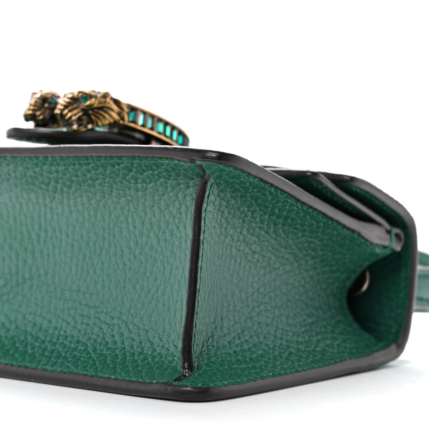 Dollar Calfskin Crystal Mini Dionysus Top Handle Bag Emerald
