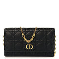 Supple Calfskin Cannage Caro Belt Pouch with Chain  Black
