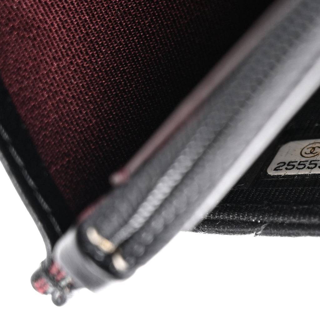 Aged Calfskin Quilted Lucky Charms 2.55 Reissue Wallet On Chain WOC Black